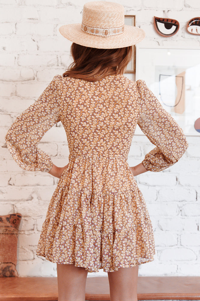 Hibiscus Dress Mustard