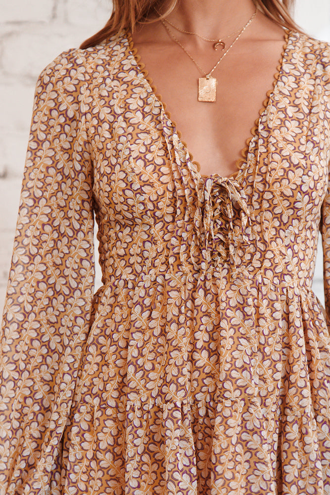 Hibiscus Dress Mustard