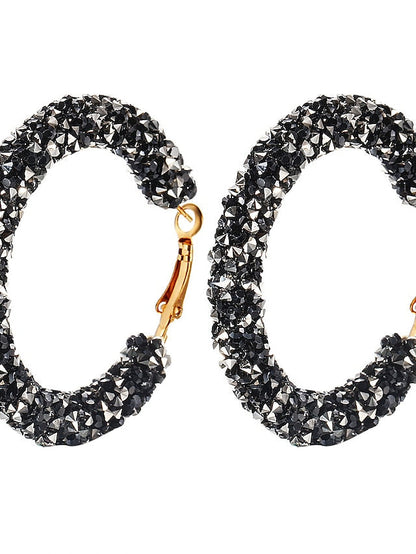 1 Pair Hoop Earrings For Street Date Alloy Classic Fashion for Women