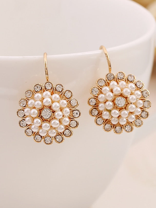 1 Pair Drop Earrings For Pearl Street Daily Alloy Classic Sun for Women