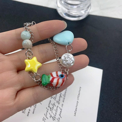 Multicolor star metal chain bracelet  | Festival Outfits Women