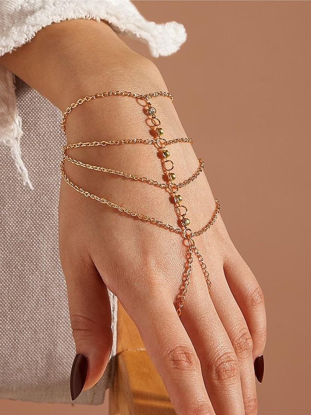 Bracelet Layered Wedding Birthday Cute Personalized Luxury Elegant Alloy Bracelet Jewelry Gold For Formal Holiday Date Birthday Festival for Women
