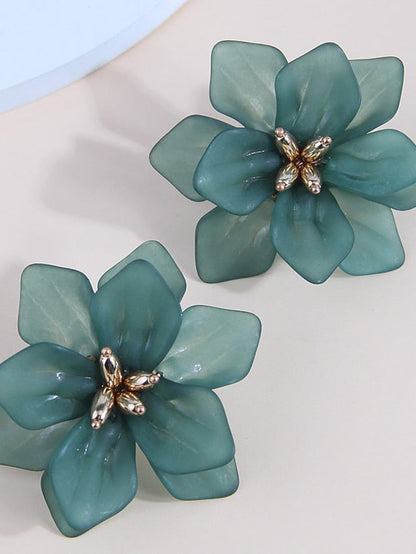 1 Pair Stud Earrings Earrings For Work Birthday Daily Resin Alloy Petal for Women