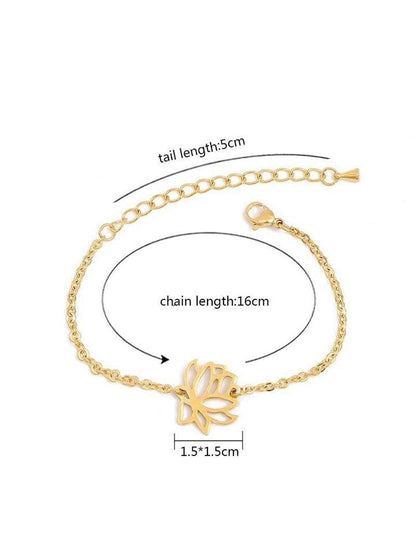 Lotus Pull Chain Bracelet for Women