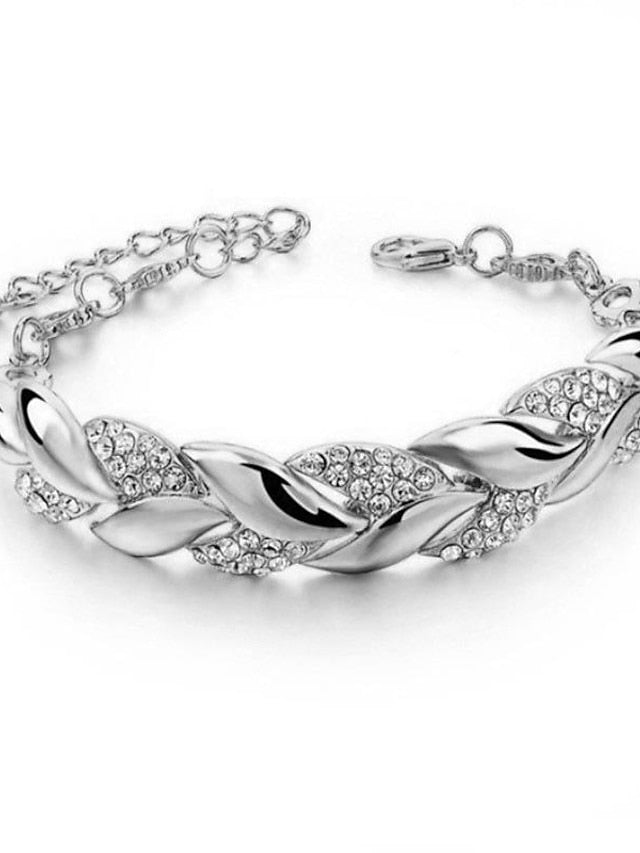 longrui cross-border jewelry 18k gold leaf bracelet european and american fashion wedding jewelry diamond bracelet for Women