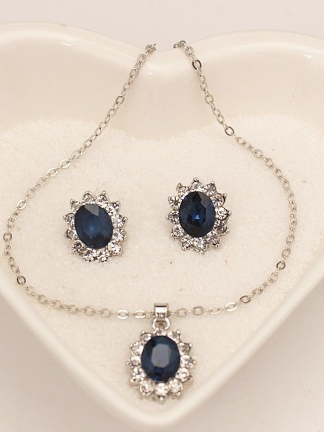 1pack Jewelry Set Earrings Set For Cubic Zirconia Blue Party Evening Daily Alloy Classic for Women