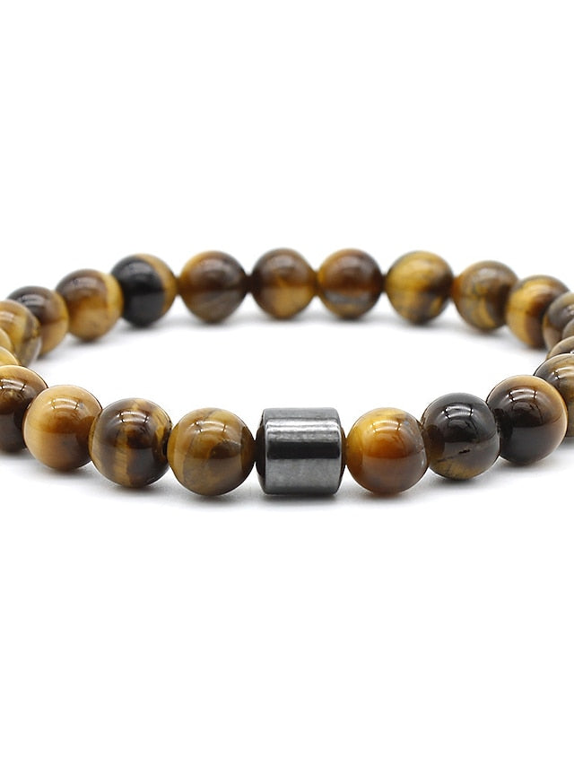 hot selling  natural volcanic stone colorful seven chakra bracelet agate stone beads bracelet for Women