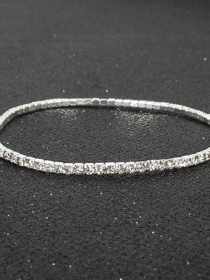Bracelet Classic Fashion Vintage Theme Personalized Rhinestone Bracelet Jewelry Silver / Black / Red For Party Evening Gift Daily Birthday for Women
