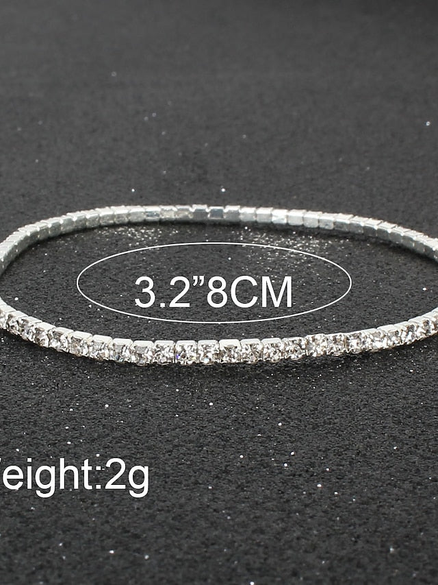 Bracelet Classic Fashion Vintage Theme Personalized Rhinestone Bracelet Jewelry Silver / Black / Red For Party Evening Gift Daily Birthday for Women