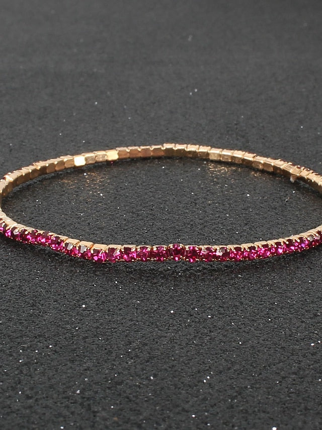 Bracelet Classic Fashion Vintage Theme Personalized Rhinestone Bracelet Jewelry Silver / Black / Red For Party Evening Gift Daily Birthday for Women