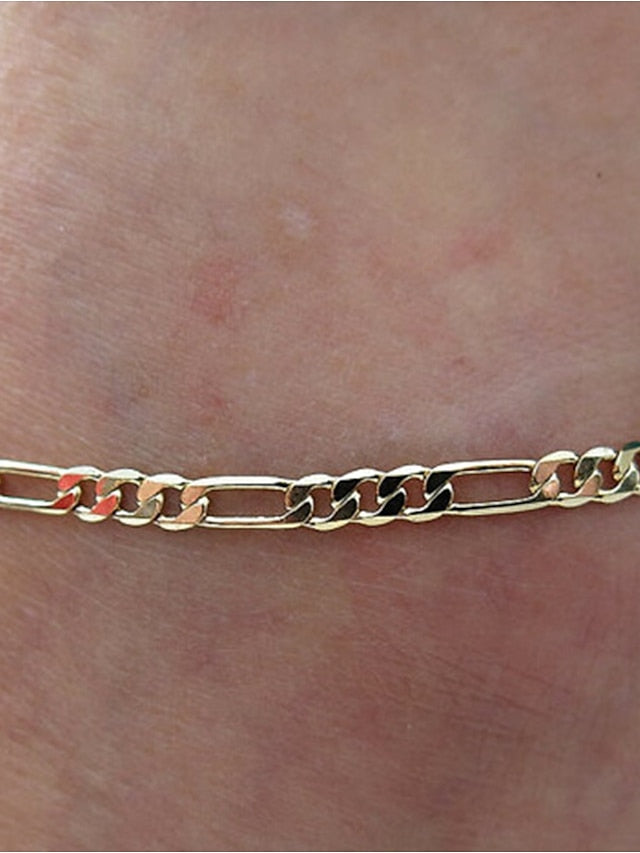 Ankle Bracelet Stylish Simple Body Jewelry For Daily Beach Classic Alloy Silver Gold 1PC for Women