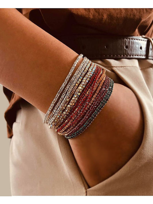 Bracelet Classic Fashion Vintage Theme Personalized Rhinestone Bracelet Jewelry Silver / Black / Red For Party Evening Gift Daily Birthday for Women
