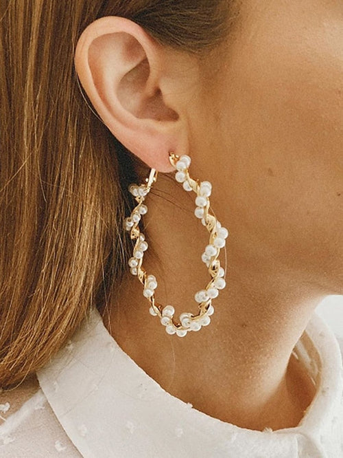 1 Pair Hoop Earrings For Birthday Gift Prom Alloy Classic Fashion for Women