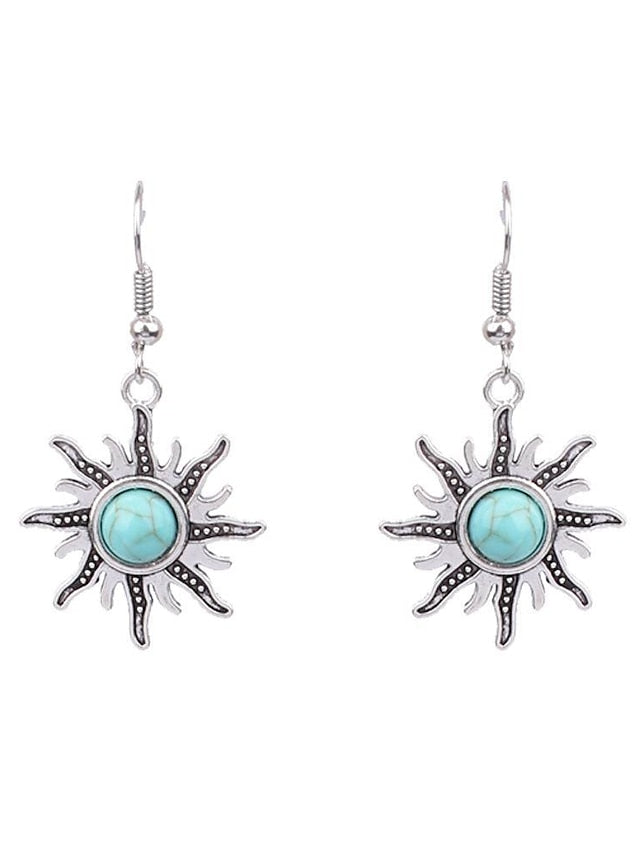 1 Pair Hanging Earrings For Daily Alloy Classic Totem Series for Women