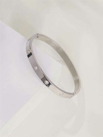 Rhinestone Round Bangle for Women