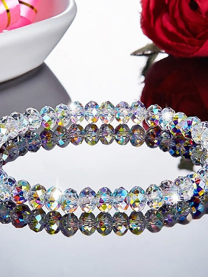 White Crystal Bracelet Classic Lucky Stylish Glass Bracelet Jewelry White / Champagne / Red For Party Evening Gift Daily Birthday for Women
