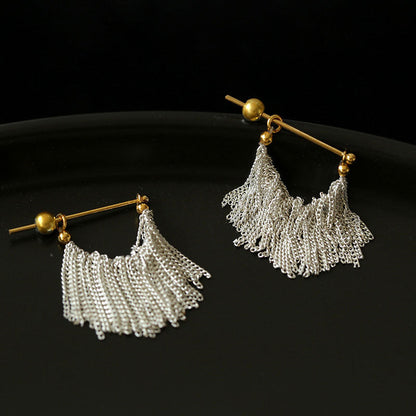 18K Gold Plated Two Tone Sterling Silver Waterfall Earrings