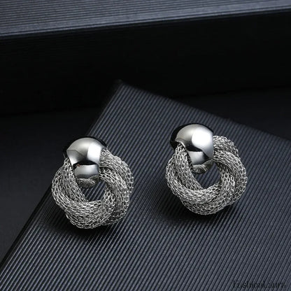 Vintage Metallic Twisted Weaving Round Circle Dangle Earrings Wedding Earring