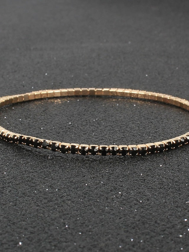 Bracelet Classic Fashion Vintage Theme Personalized Rhinestone Bracelet Jewelry Silver / Black / Red For Party Evening Gift Daily Birthday for Women
