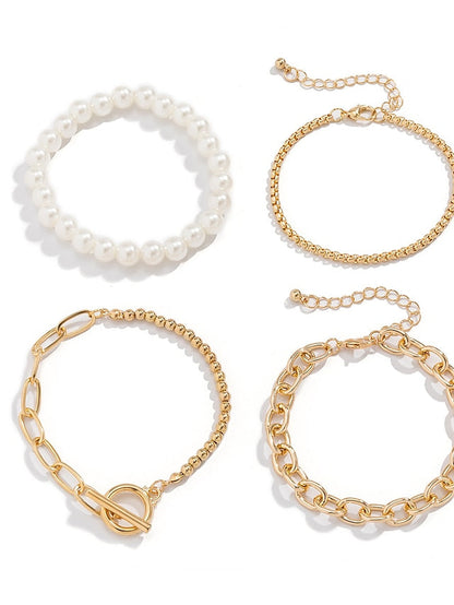 Bracelets Chic & Modern Street Geometry Bracelets & Bangles / Imitation Pearl / Gold / Silver / Fall / Winter for Women
