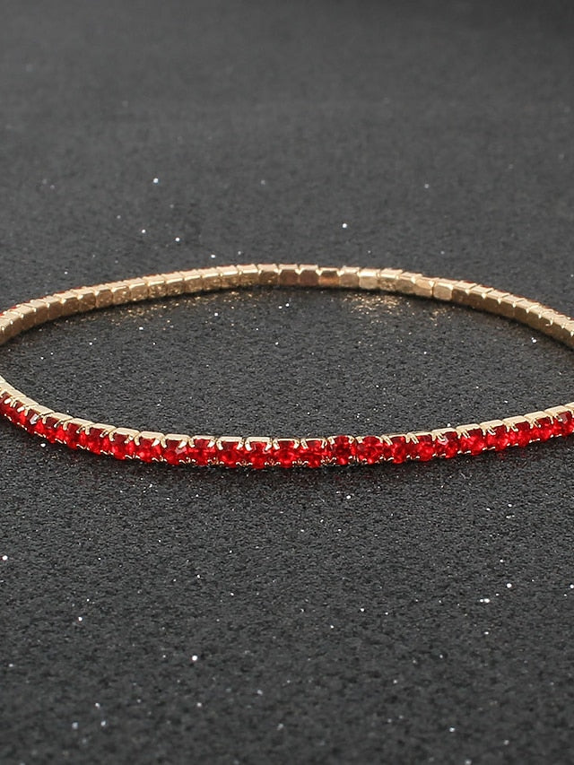 Bracelet Classic Fashion Vintage Theme Personalized Rhinestone Bracelet Jewelry Silver / Black / Red For Party Evening Gift Daily Birthday for Women
