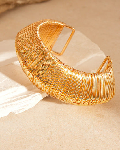 Metal Braided Wrap Cuff Bracelet