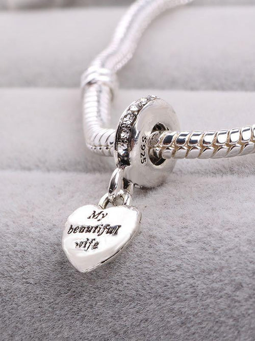 You Are In My Heart Engraved Dangle Charm Silver for Women