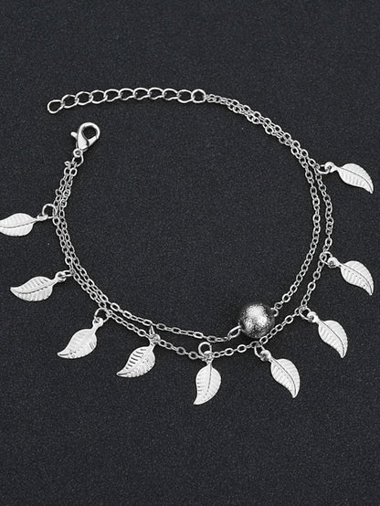 Ankle Bracelet Cute Stylish Body Jewelry For Holiday Beach Classic Alloy Ginkgo Silver Gold 1PC for Women