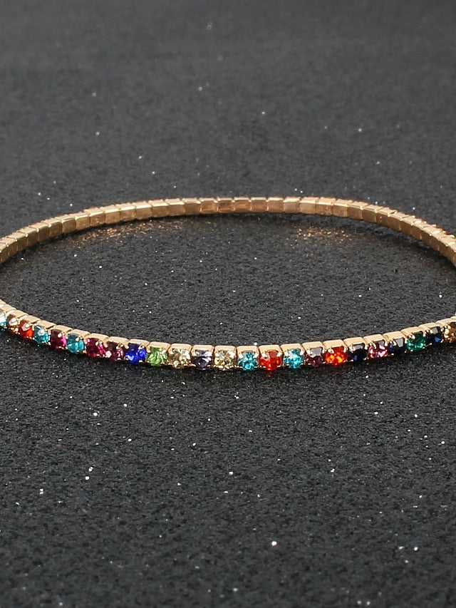 Bracelet Classic Fashion Vintage Theme Personalized Rhinestone Bracelet Jewelry Silver / Black / Red For Party Evening Gift Daily Birthday for Women