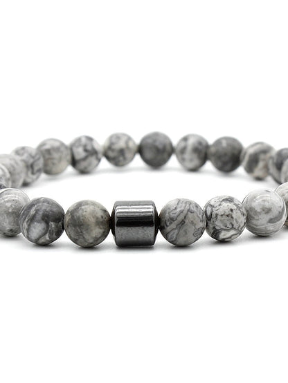 hot selling  natural volcanic stone colorful seven chakra bracelet agate stone beads bracelet for Women